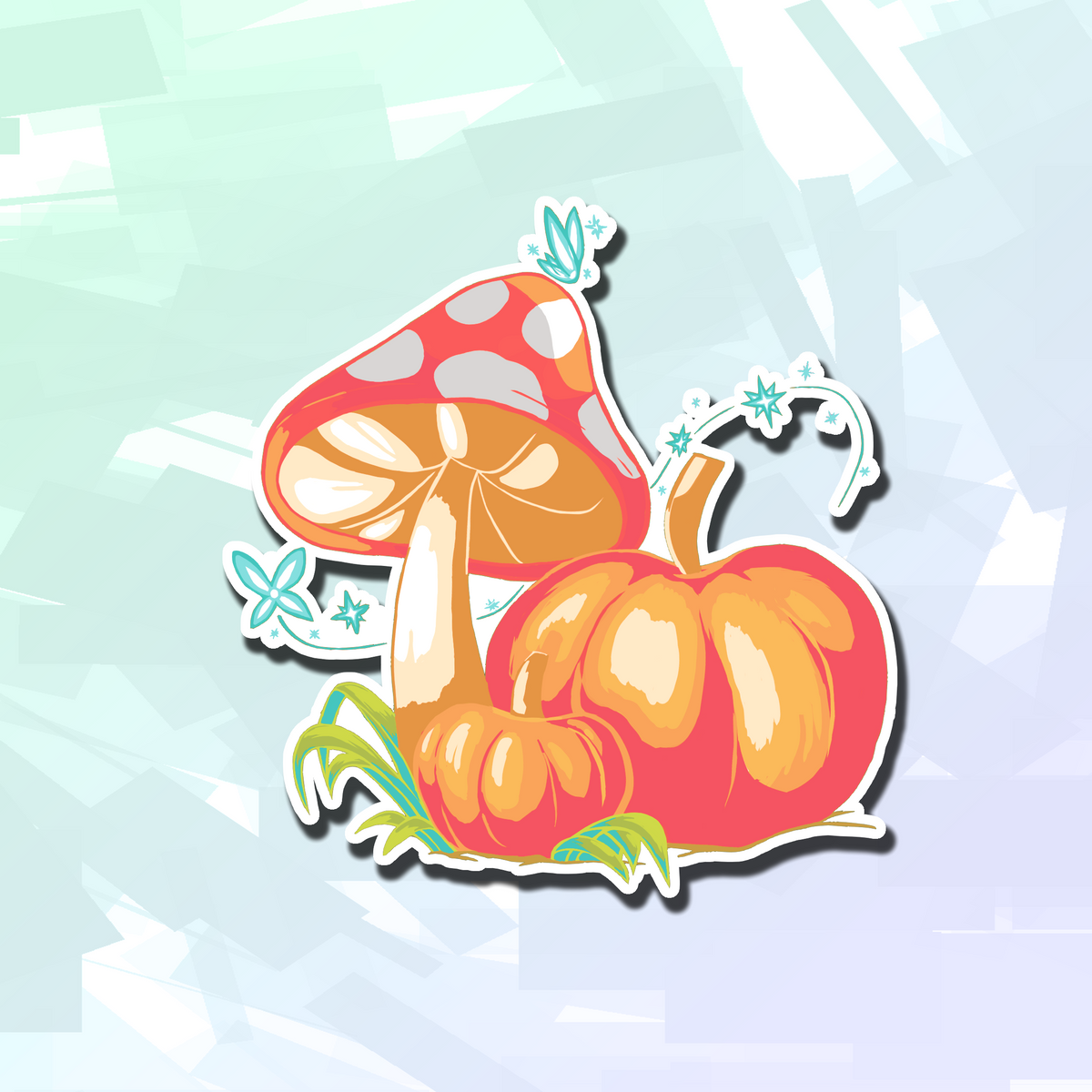 Mushroom and Pumkings Single Sticker
